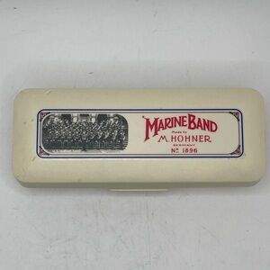 M. Hohner Marine Band Harmonica No. 1896 C Key w/Case Made in Germany